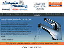 Tablet Screenshot of lindquistplumbing.com